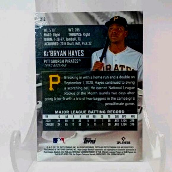 2021 Stadium Club Chrome '91 Design Variations #212 Ke'Bryan Hayes - Picture 4 of 5
